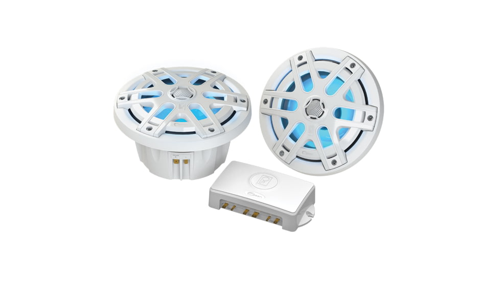 Poly-Planar MA-OC6 6.5&quot; Round Waterproof Blue LED Lit Speaker - White 76527