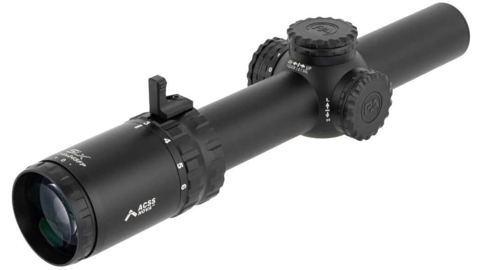 Primary Arms SLx 1-6x24mm Rifle Scope, 30mm Tube, Second Focal Plane, ACSS Nova Fiber Wire Reticle, Black, 610183