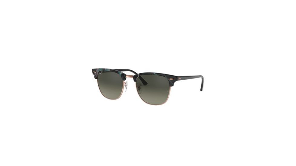 Ray-Ban Clubmaster Sunglasses RB3016 125571-49 - Spotted Grey/Green Frame, Grey Gradient Dark Lenses