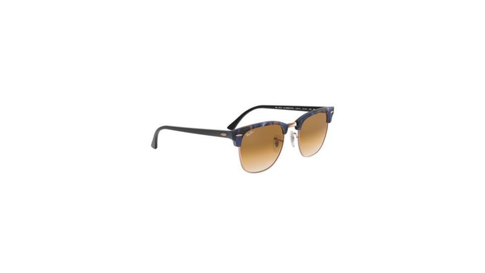 Ray-Ban Clubmaster Sunglasses RB3016 125651-49 - Spotted Brown/Blue Frame, Clear Gradient Brown Lenses