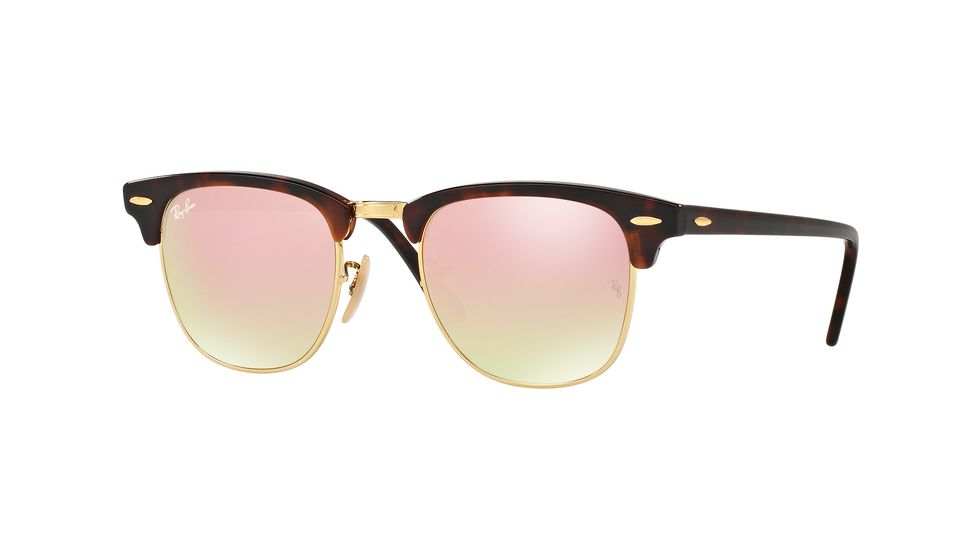 Ray-Ban Clubmaster Sunglasses RB3016 990/7O-49 - Shiny Red Havana Frame, Copper Flash Gradient Lenses