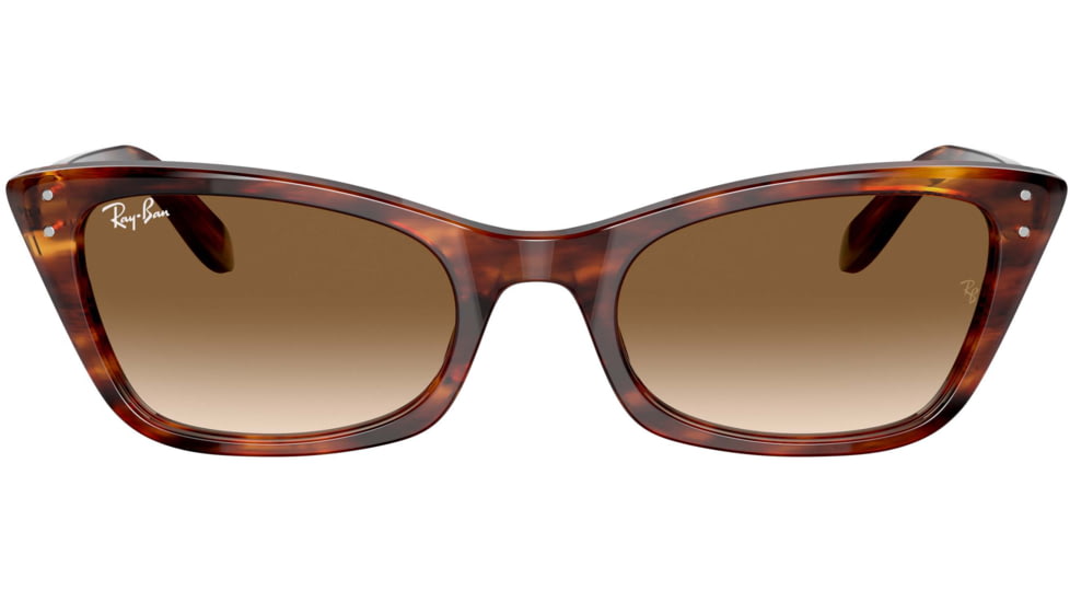 Ray-Ban Lady Burbank RB2299 Sunglasses, Clear Gradient Brown Lenses, Striped Havana, 52, RB2299-954-51-52