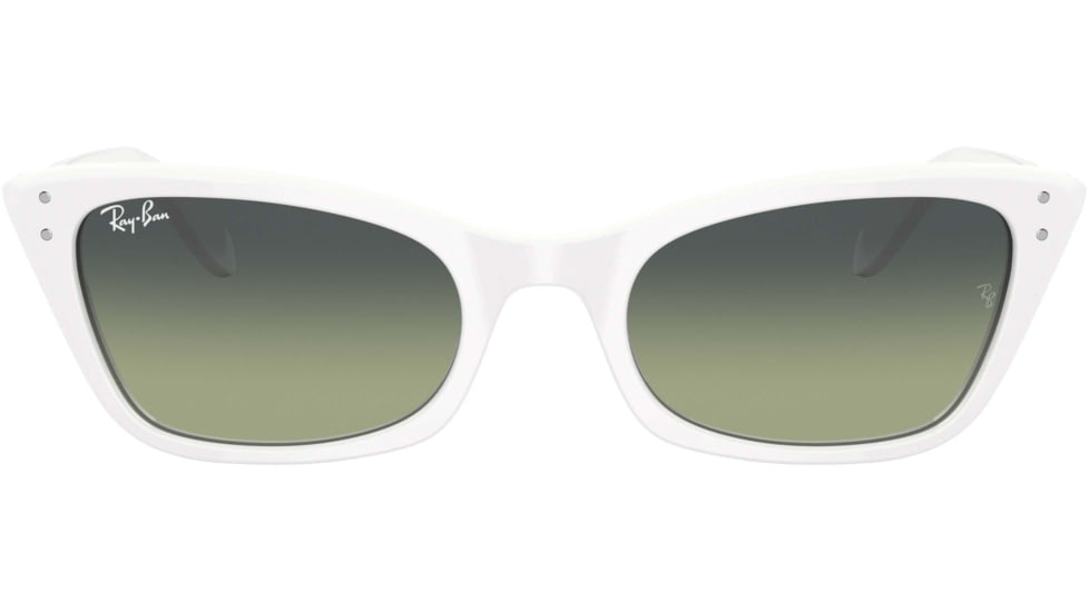 Ray-Ban Lady Burbank RB2299 Sunglasses, Green Vintage Lenses, White, 52, RB2299-975-BH-52