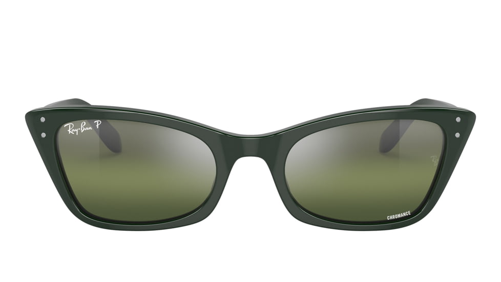 Ray-Ban RB2299 Lady Burbank Sunglasses - Women's, Green Frame, Dark Green Grad Mirror Polarized Lens, 52, RB2299-6659G4-52