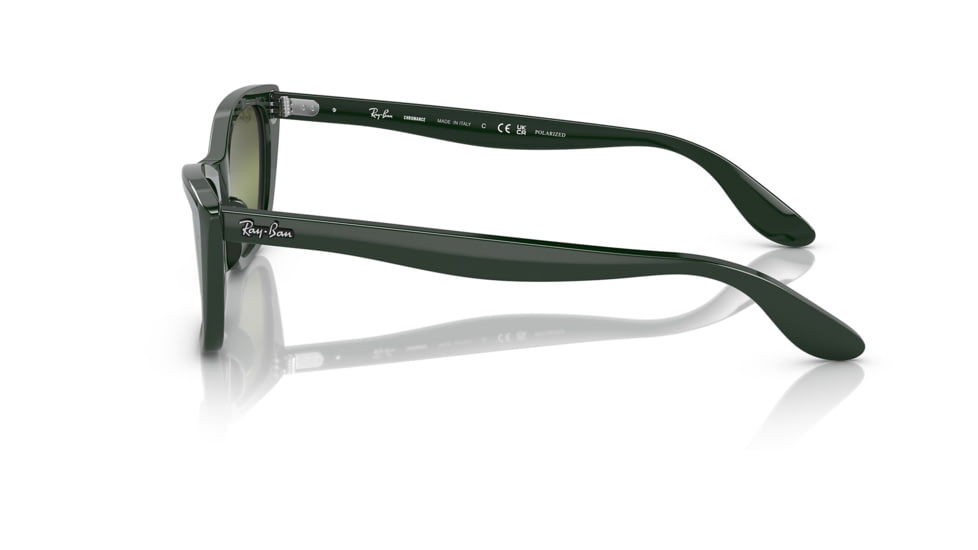 Ray-Ban RB2299 Lady Burbank Sunglasses - Women's, Green Frame, Dark Green Grad Mirror Polarized Lens, 55, RB2299-6659G4-55