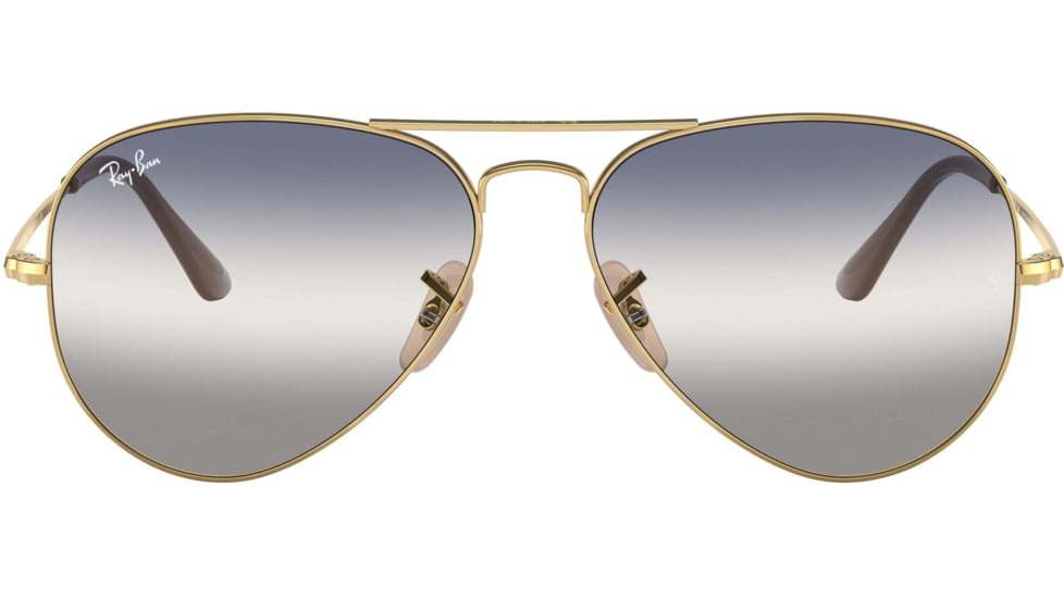 Ray-Ban RB3689 Aviator Metal ll Sunglasses - Mens, Clear Gradient Grey/Blue Lenses, Arista, 55, RB3689-001-GF-55