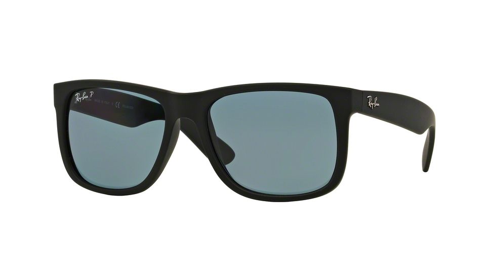 Ray-Ban RB4165 Sunglasses 622/2V-55 - Black Rubber Frame, Dark Blue Polar Lenses