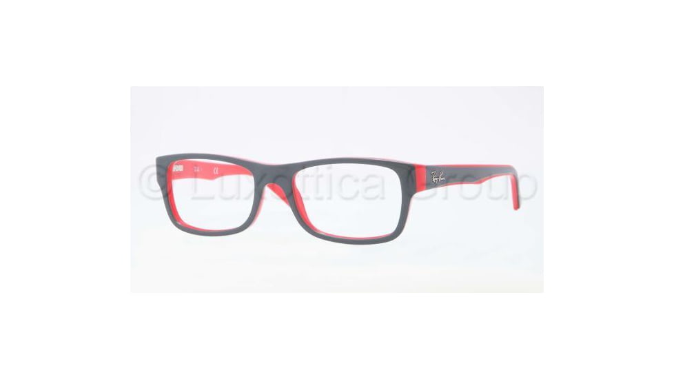 Ray-Ban RX5268 Eyeglass Frames 5180-4817 - Top Grey on Red Frame, Demo Lens Lenses