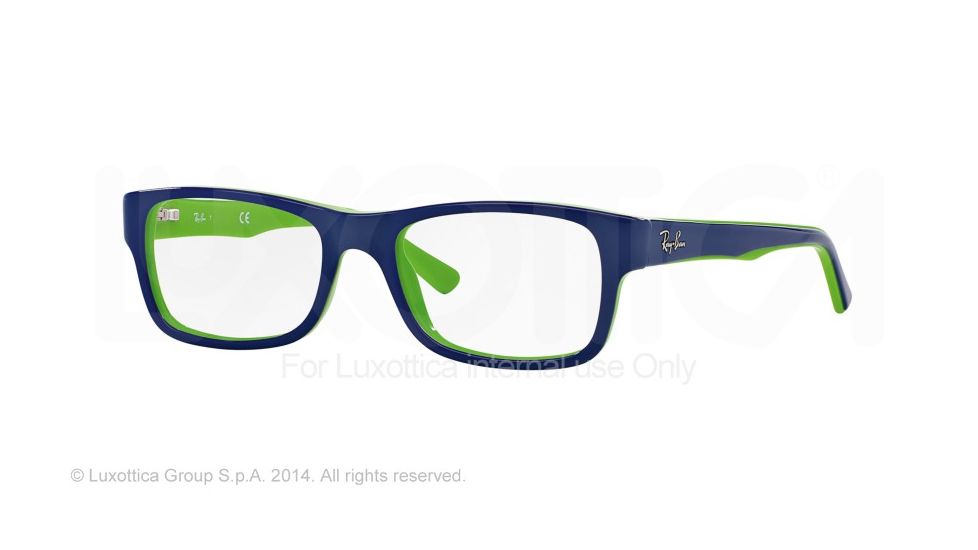 Ray-Ban RX5268 Eyeglass Frames 5182-50 - Top Blue On Green Frame