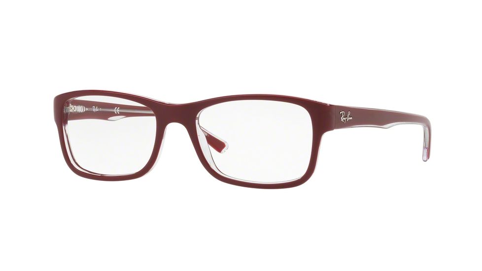 Ray-Ban RX5268 Eyeglass Frames 5738-52 - Top Bordeaux On Trasparent Frame