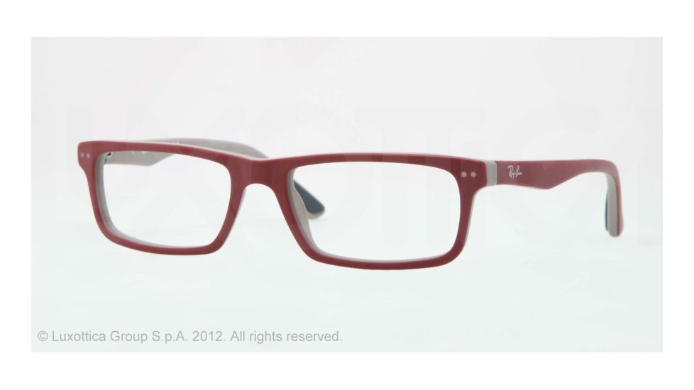 Ray-Ban RX5277 Eyeglass Frames 5228-52 - Top Red On Grey Frame, Demo Lens Lenses