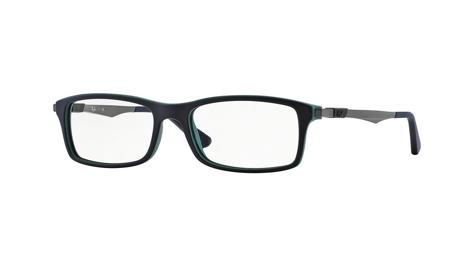 Ray-Ban RX7017 Eyeglass Frames 5197-52 - Top Black On Green Frame