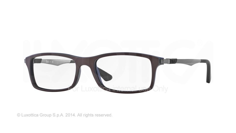 Ray-Ban RX7017 Eyeglass Frames 5258-54 - Top Brown On Black Frame