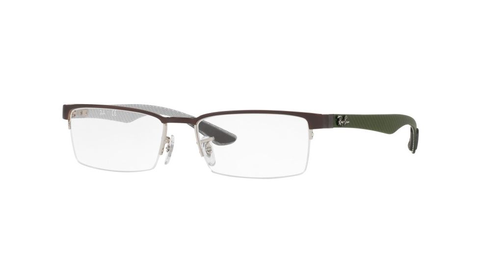 Ray-Ban RX8412 Eyeglass Frames 2892-52 - Silver Top On Brown Frame