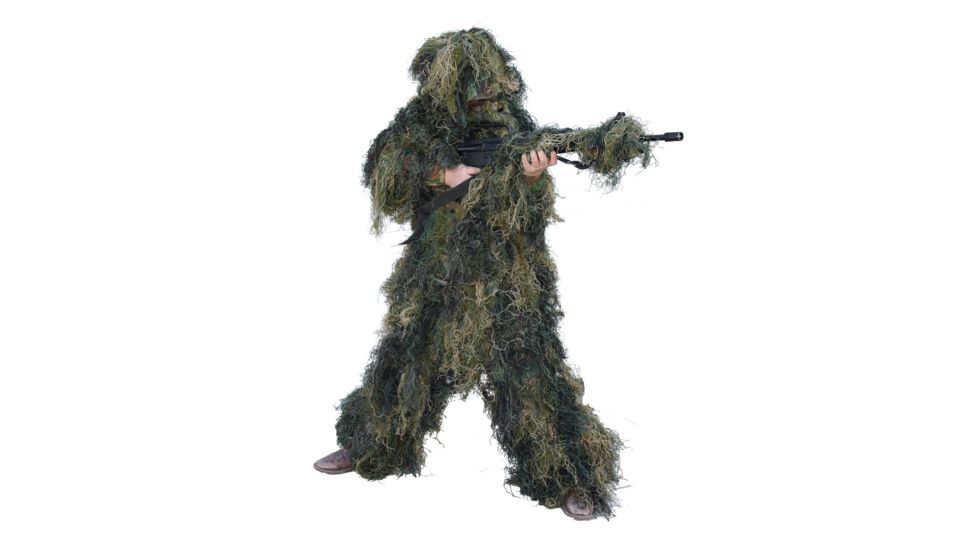 EDEMO Red Rock Outdoor Gear 5-Piece Ghillie Suit, Youth, Woodland, 14-16, 7-img-0