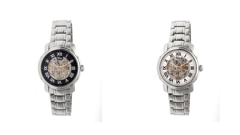 Reign Kahn Automatic Skeleton Dial Bracelet Watch, Black, Silver
