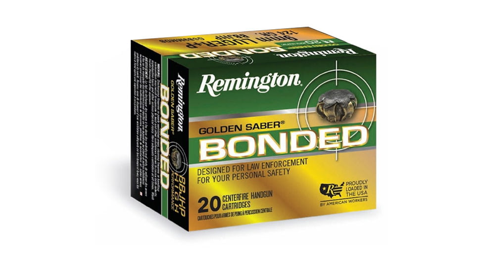 Remington Golden Saber Bonded .45 ACP 230 grain Bonded Jacketed Hollow Point Centerfire Pistol Ammo, 20 Rounds, 29327