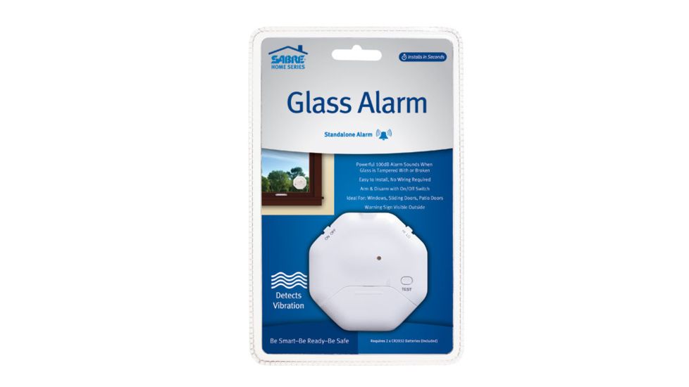 Sabre Slim Glass Break Alarm, White HS-GA