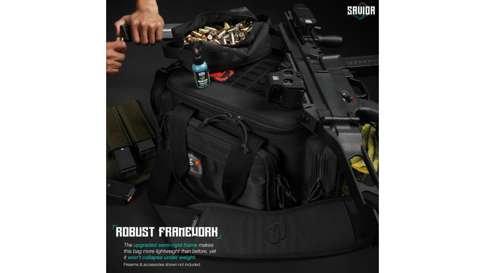 Savior Equipment Specialist Pistol Range Bag, Black, 18.5in L x 9in H x 12in W, RA-3GUN-WS-BK
