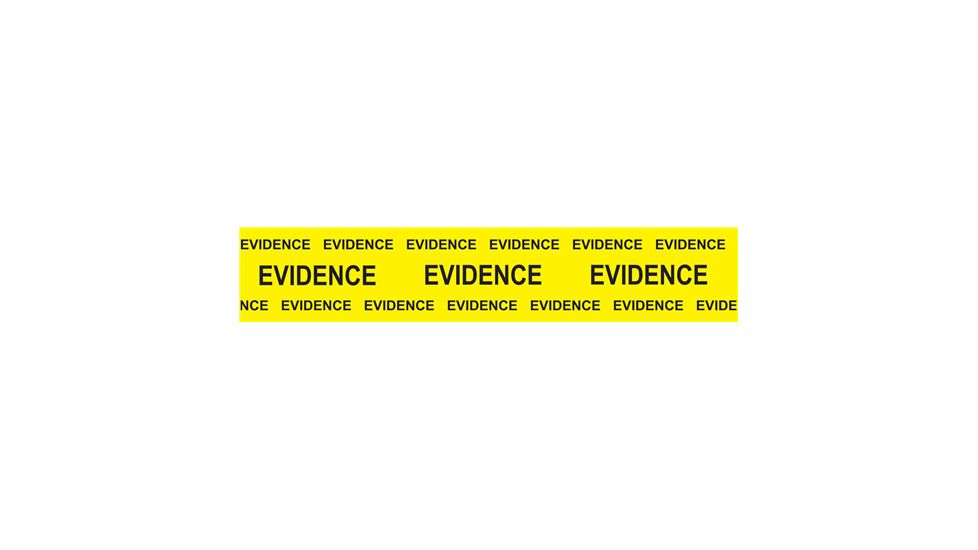 Sirchie Box Sealing Evidence Tape, Yellow Printed Black Evidence
