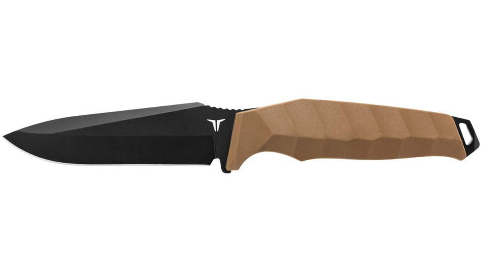 EDEMO True Drop Point Blade EDC Essential Fixed Blade Knife, Black/Brown, T-img-0