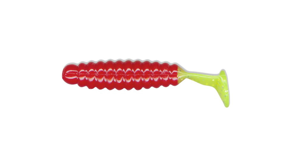 Slider Crappie Panfish Grub, 18, 1.5in, Red/Chartreuse, CSGF9