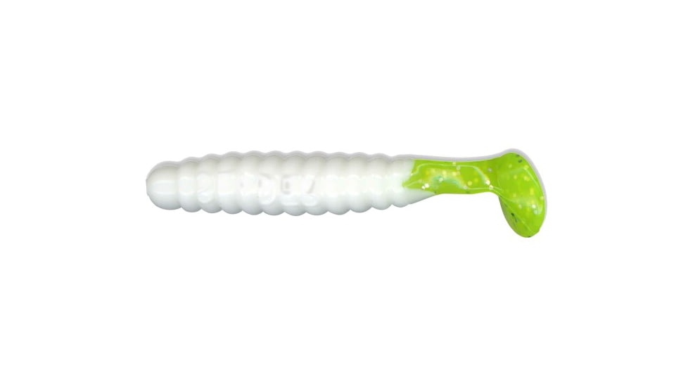 Slider Crappie Panfish Grub, 18, 1.5in, White/Chartreuse, CSGF45