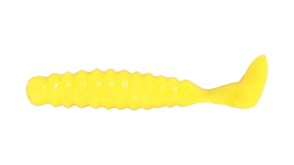 Slider Crappie Panfish Grub, 18, 1.5in, Yellow, CSG14
