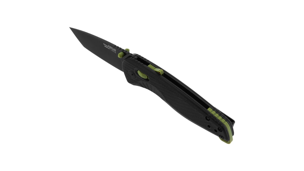 SOG Specialty Knives &amp; Tools Aegis FX Fixed Blade Knives, 3.13in, Straight Edge, Cryo D2 Steel, Drop Point, Black, GRN Handle, SOG-17-41-04-41