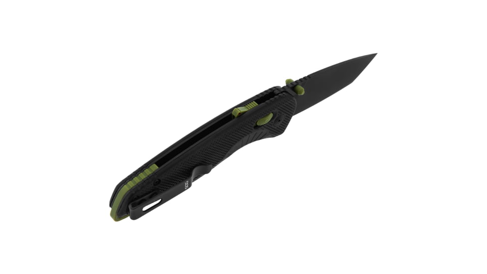 SOG Specialty Knives &amp; Tools Aegis FX Fixed Blade Knives, 3.13in, Straight Edge, Cryo D2 Steel, Drop Point, Black, GRN Handle, SOG-17-41-04-41