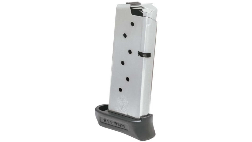 Springfield Armory 911 Magazine, 9mm, 7 Rounds, Stainless Steel Finish w/ Pinky Extension, PG6907-7RD