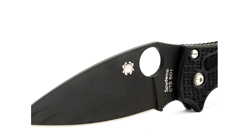 Spyderco Manix 2 Lightweight Plain Edge Folding Knife, FRCP Black, Black Blade C101PBBK2