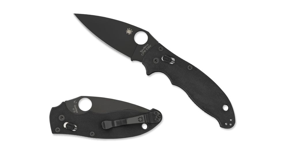 Spyderco Manix2 Black G-10 Handle Black Blade FE Blade Fold Knife C101GPBBK2