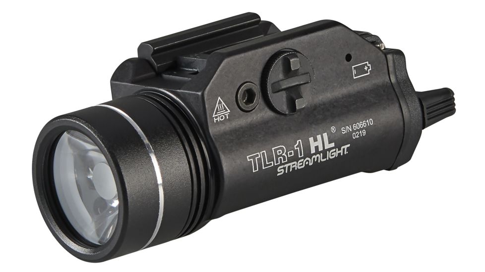 Streamlight TLR-1 HL LED Rail-Mounted Tactical Flashlight, 800 Lumens w/Lithium Batteries, Black, 69260