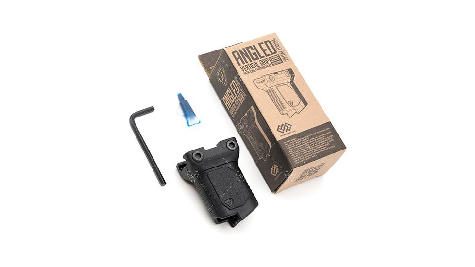 Strike Industries Angled Vertical Grip with Cable Management for 1913 Picatinny Rail, Black, Short, SI-AR-CMAG-RAIL-S-BK