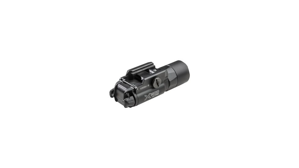 SureFire X300-B Ultra Weapon Light with T-Slot Mounting Rail, CR123A, White, 1000 Lumens, Black, X300U-B