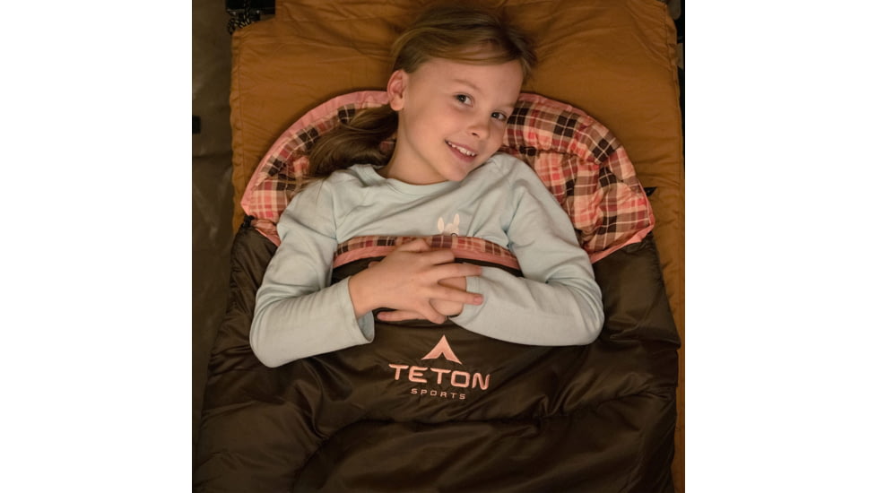 TETON Sports Celsius Junior 20 F Sleeping Bag for Kids, Blue/Brown, Junior, 1051L