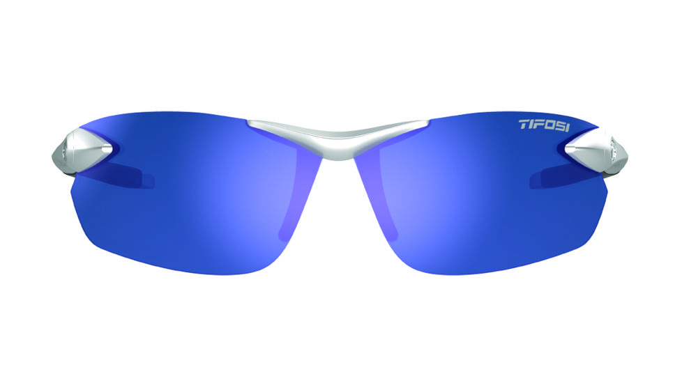 Tifosi Optics Seek FC Sunglasses, Metallic Silver Frame, Smoke Blue Lenses, 190400677