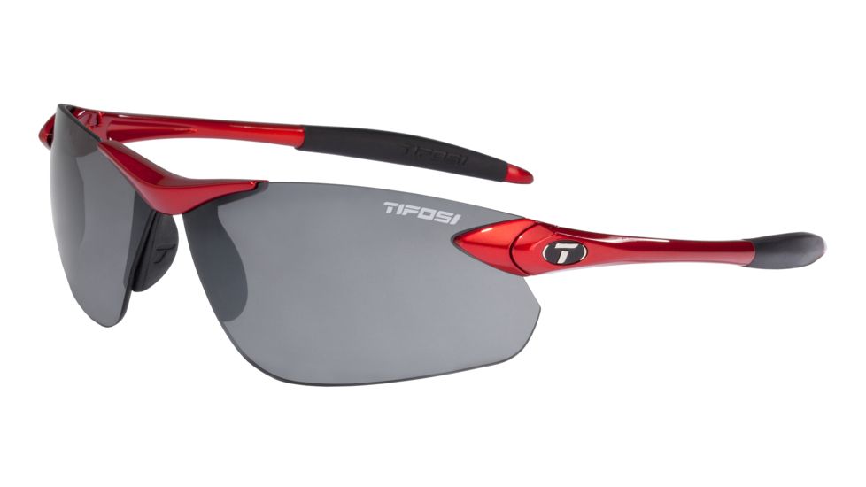 Tifosi Optics Seek FC Sunglasses, Metallic Red Frame, Smoke Lenses, 0190402770