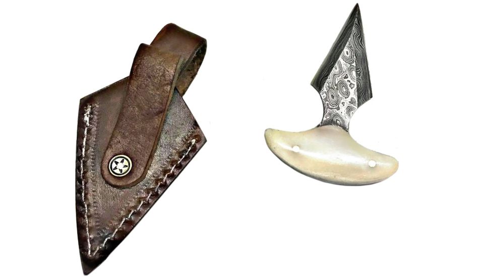 EDEMO Titan International Knives Damascus EDC Blade / Push Dagger / Rain Dr-img-0