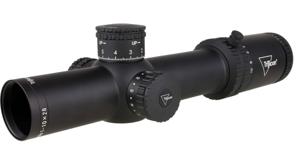 Trijicon Credo 1-10x28mm First Focal Plane 34mm Tube Riflescope w/Red/Green MRAD Segmented Circle Enhanced, Matte Finish, Exposed Elevation Adjuster w/Return to Zero Feature, Black, 2900050