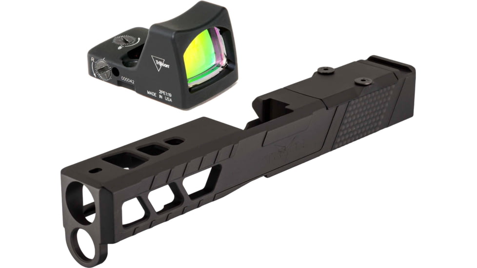 Trijicon RM01 RMR Type 2 LED 3.25 MOA Red Dot Sight, Black and TRYBE Defense Pistol Slide, Glock 19, Gen 4, RMR Cut, Version 2, Black Cerakote