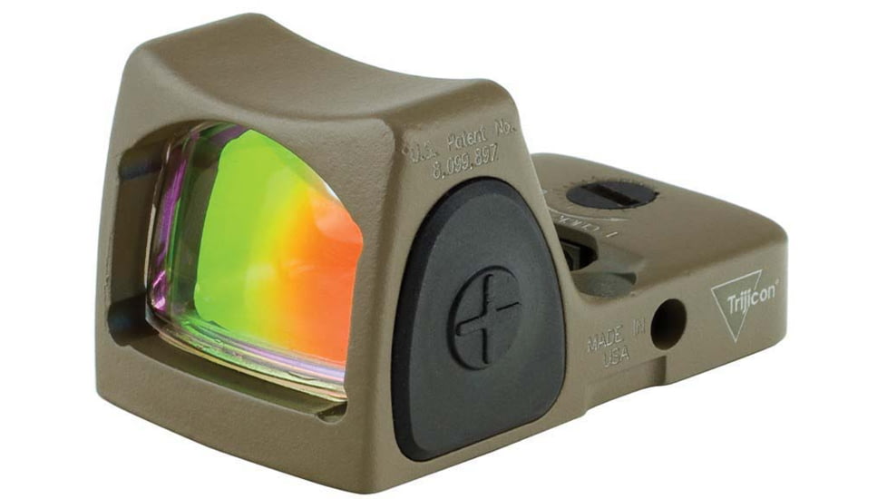 Trijicon RM06 RMR Type 2 Adjustable LED Red Dot Sight, 3.25 MOA Red Dot, No Mount, Matte, FDE, 700696