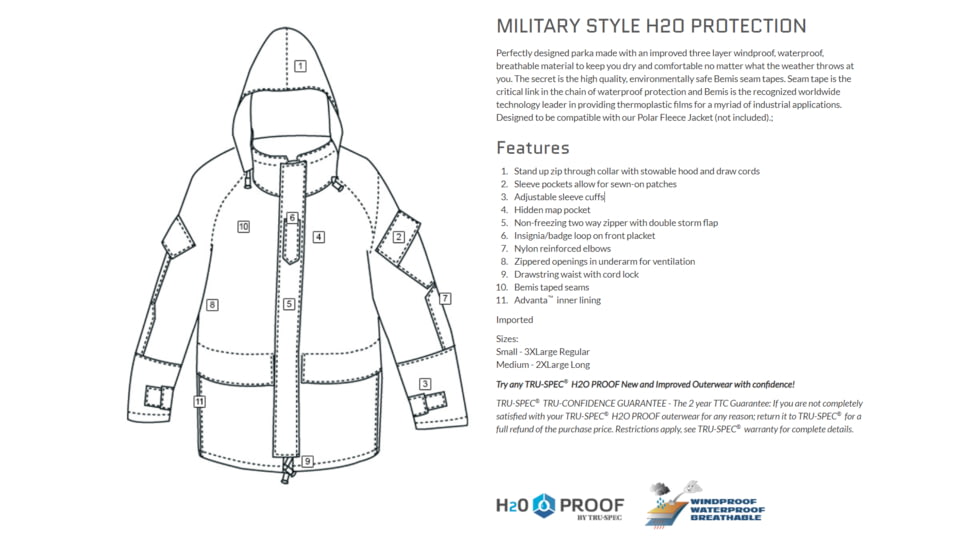 Tru Spec H2O Proof ECWCS Parka Jacket Gen 2 Up To 31 Off 4 9 Star 