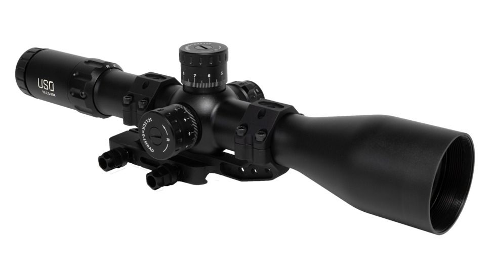 U.S. Optics TS-20X Rifle Scope, 2.5-20x50mm, 34mm Tube, Digital Red FFP GENIIXR Reticle, Elevation and Windage 1/10 MIL Adjustments, Matte, Black, TS-20X GENIIXR