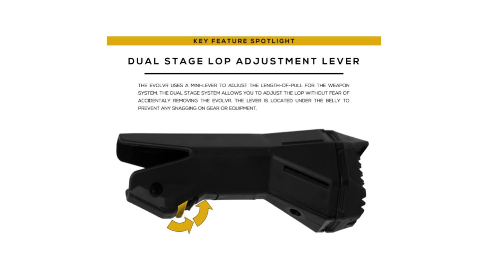 Valiant Dynamics EvolvR Telescoping Combat Stock, Black, Commercial Buffer Tube, E111-00-C-BLK