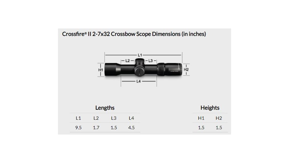 Vortex Crossfire II 2-7x32 Crossbow Scope, XBR-2 Reticle, Matte Black, CF2-CB1