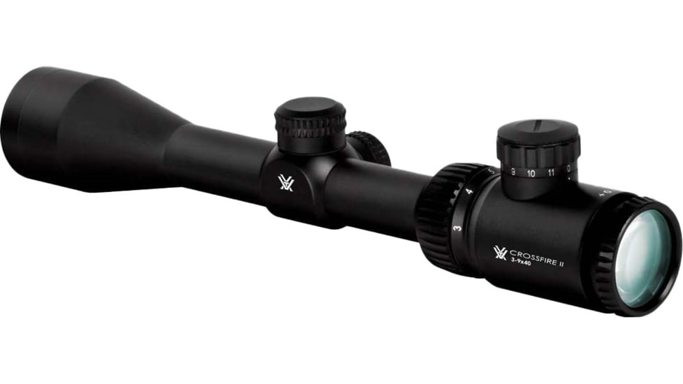 Vortex Crossfire II 3-9x40mm Rifle Scope, 1in Tube, Second Focal Plane, Black, Hard Anodized, Red V-Brite Reticle, MOA Adjustment, CF2-31025