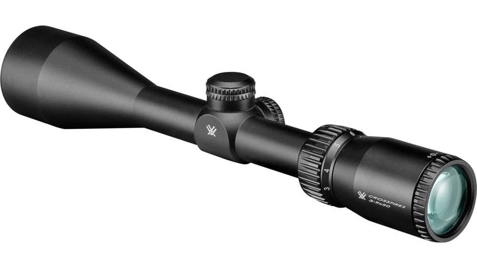 Vortex Crossfire II Straight-Wall 3-9x50 mm Rifle Scope, 1 in Tube, Second Focal Plane, Black, Anodized, Non-Illuminated Straight-Wall BDC Reticle, MOA Adjustment, CF2-31011SW
