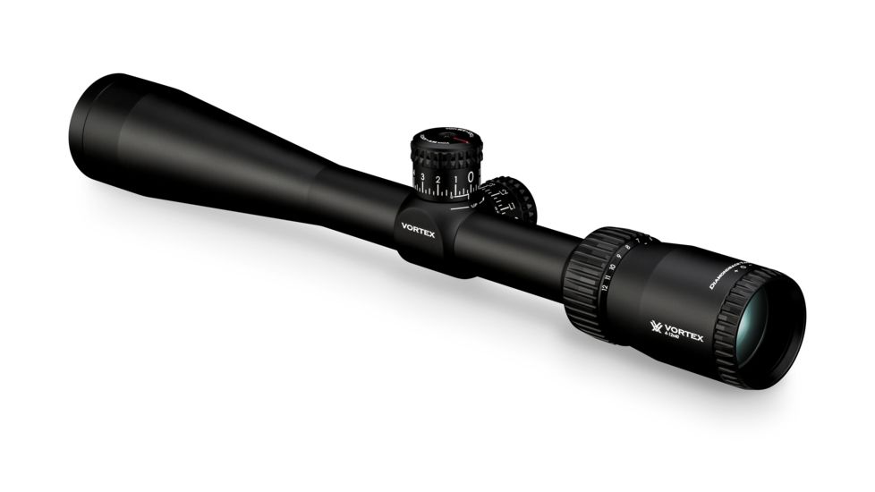 Vortex Diamondback Tactical 4-12x40 mm Rifle Scope, 1 in Tube, Second Focal Plane, Black, Hard Anodized, Non-Illuminated VMR-1 MOA Reticle, MOA Adjustment, DBK-10025